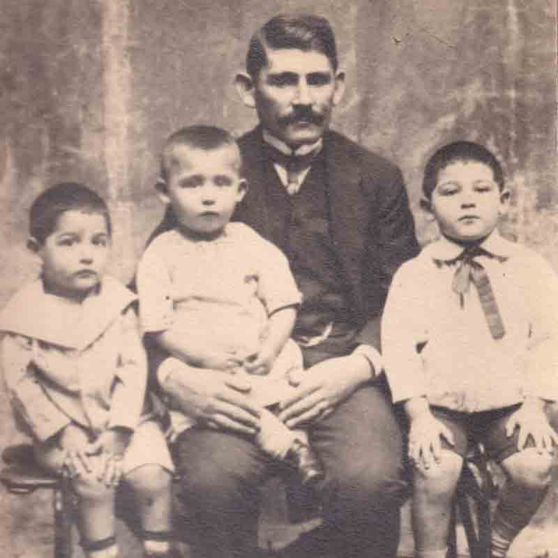 Salamon Weisz with his three oldest sons. Robert’s father, Lazlo (right) was the eldest.