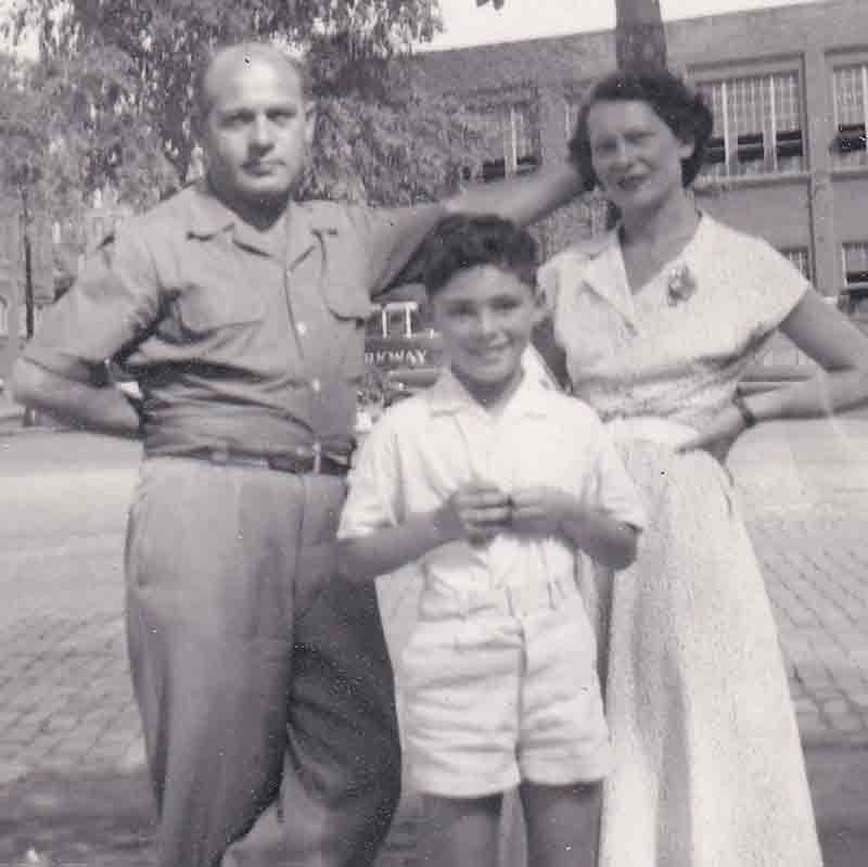 Robert with his parents in New York, 1954. He stopped using the names Gábor or Gabriel and became known by his middle name, Robert, which sounded more American.