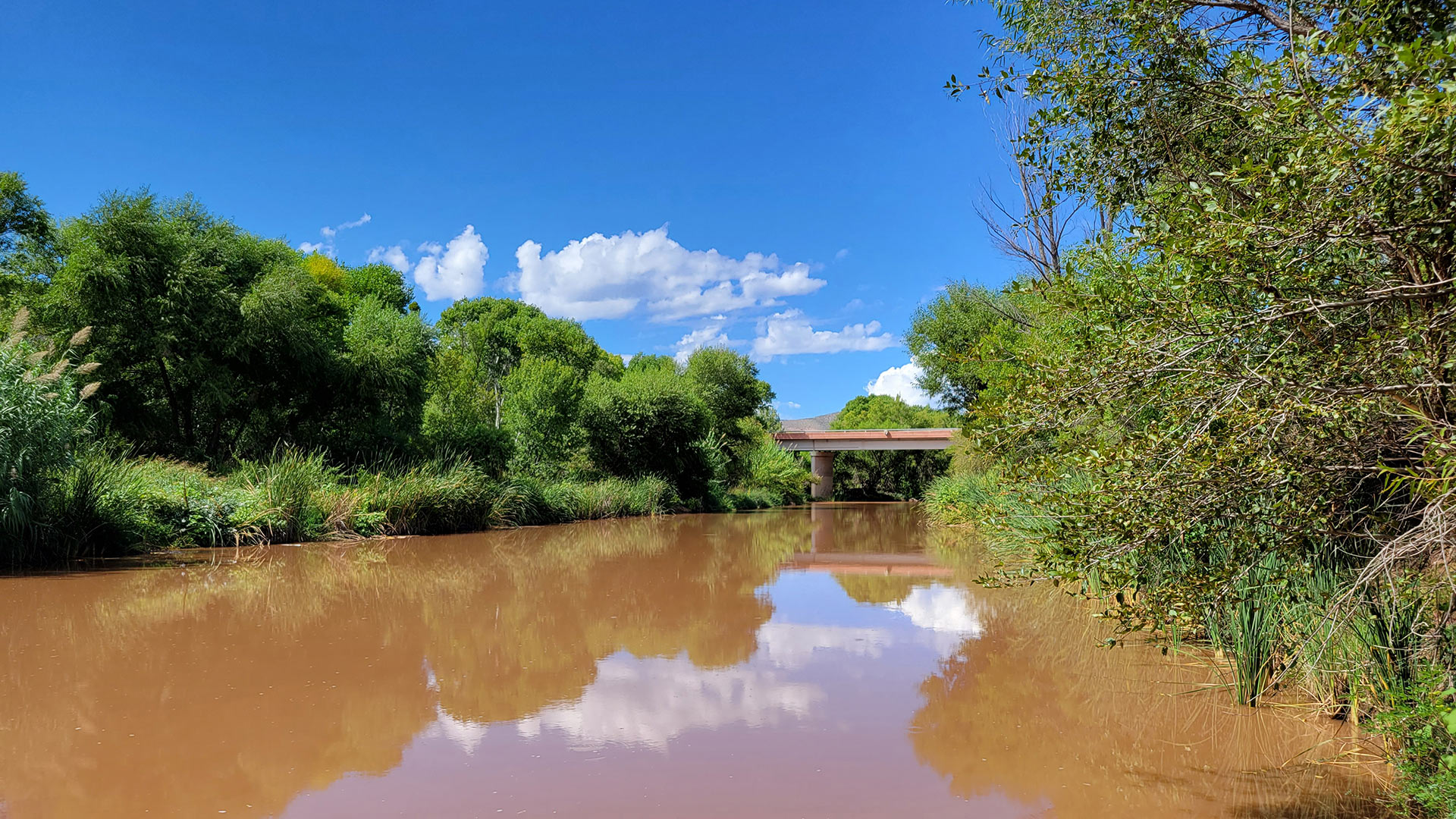 The stretch of the Verde River that goes through Clarkdale ends near the Tuzigoot Road Bridge.