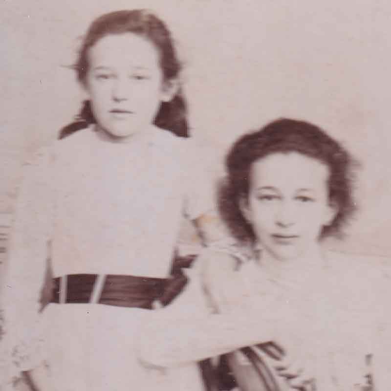 Valentina’s maternal grandmother, Lyubova Tamarkina (right), and her sister, date unknown. They lived in a forced labor camp (gulag) in Siberia.