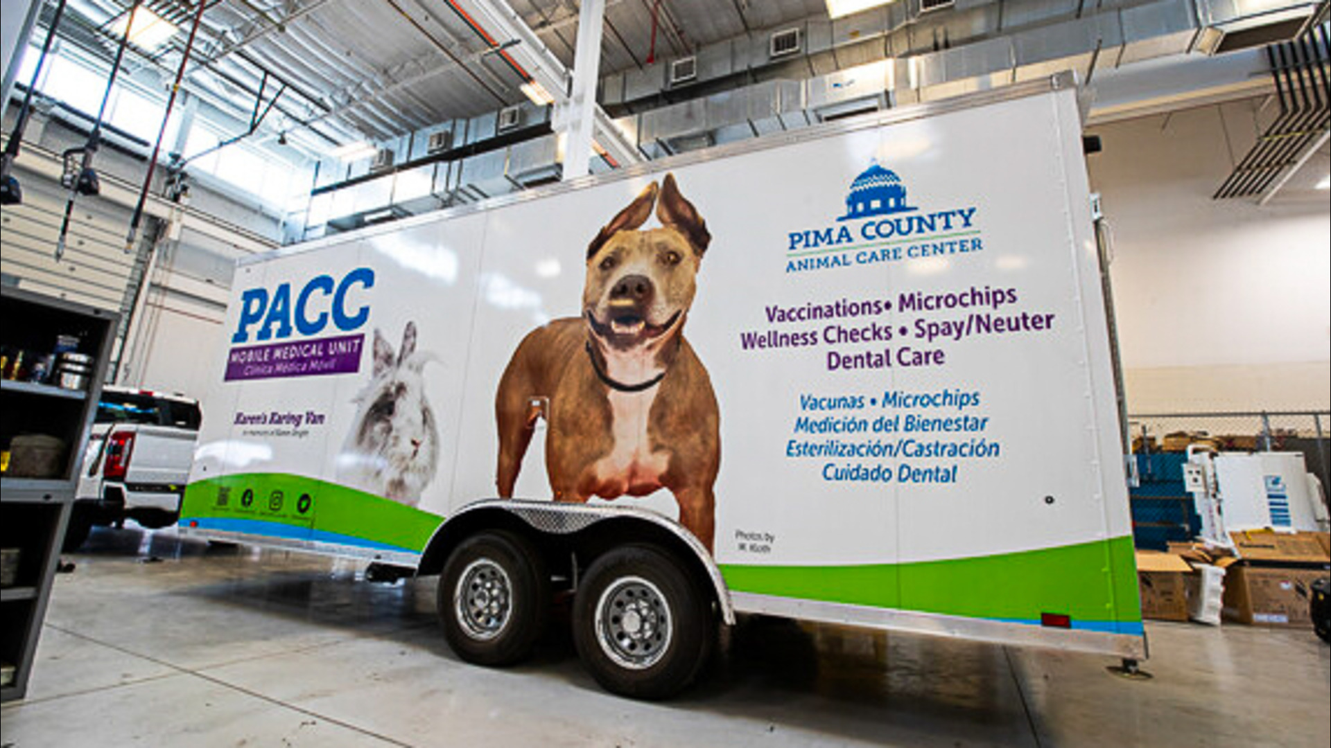 The mobile unit was purchased and donated to Pima County by the nonprofit organization Friends of PACC.
