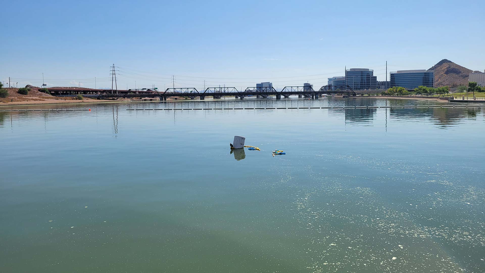 Tempe Town Lake from a pedestrian bridge near the replacement dam.