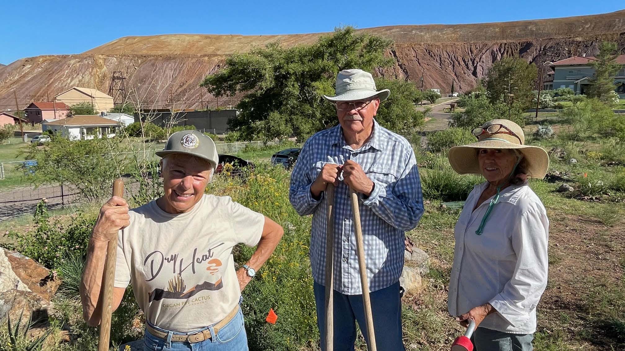 Jane Gaffer, Doug Danforth and Carmen Faucon are core members of Project Bisbee: Wildlife and have put in countless hours to get Bisbee certified as a community wildlife habitat by the National Wildlife Federation.  However, the trio credits city residents and many others for their cooperation and participation. 