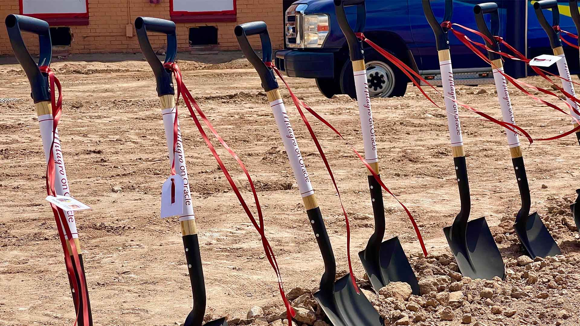 Shovels at the groundbreaking of Tucson's new Milagro On Oracle, an apartment complex aimed at low-income senior living. 