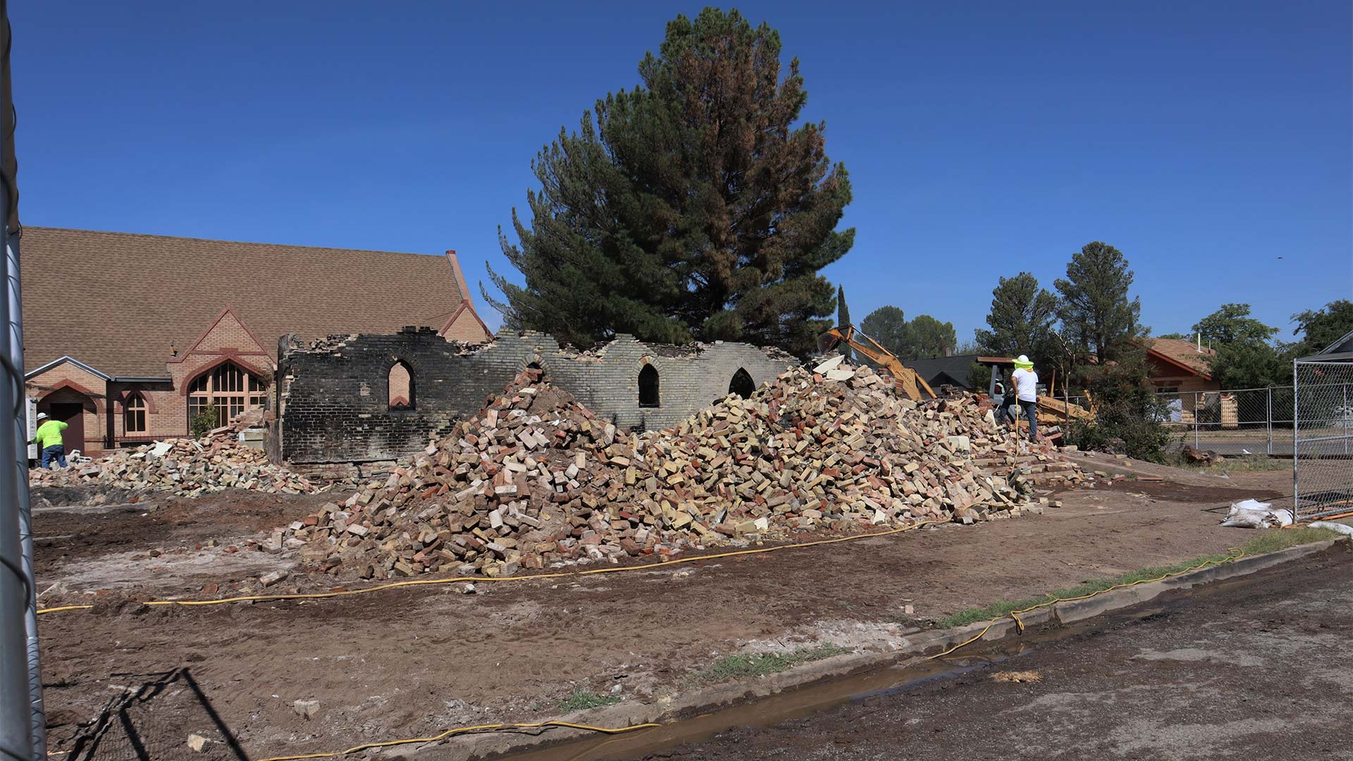 The former Saint Stephen's Episcopal Church in Douglas, AZ. The church was one of two prey to fire damage due to suspected arson. August 31, 2023. *Photo by Summer Hom, AZPM News.*