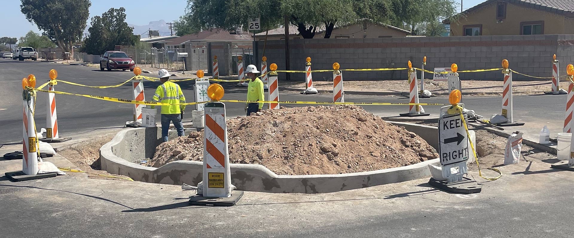 Tucson Clean and Beautiful Traffic Circle construction