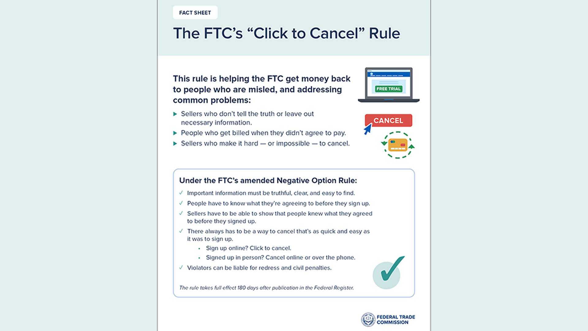 Canceling subscriptions has to be as easy as signing up, the FTC says in a new rule