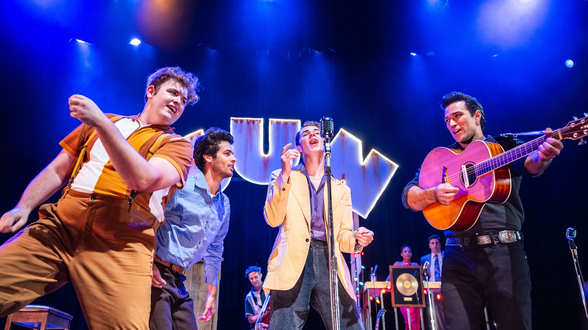 From Saguaro City Music Theatre's production of "The Million Dollar Quartet": Wyatt Andrew Brownell as Jerry Lee Lewis, Tarif Pappu as Carl Perkins, Colton Sims as Elvis Presley and Michael D. Potter as Johnny Cash.
