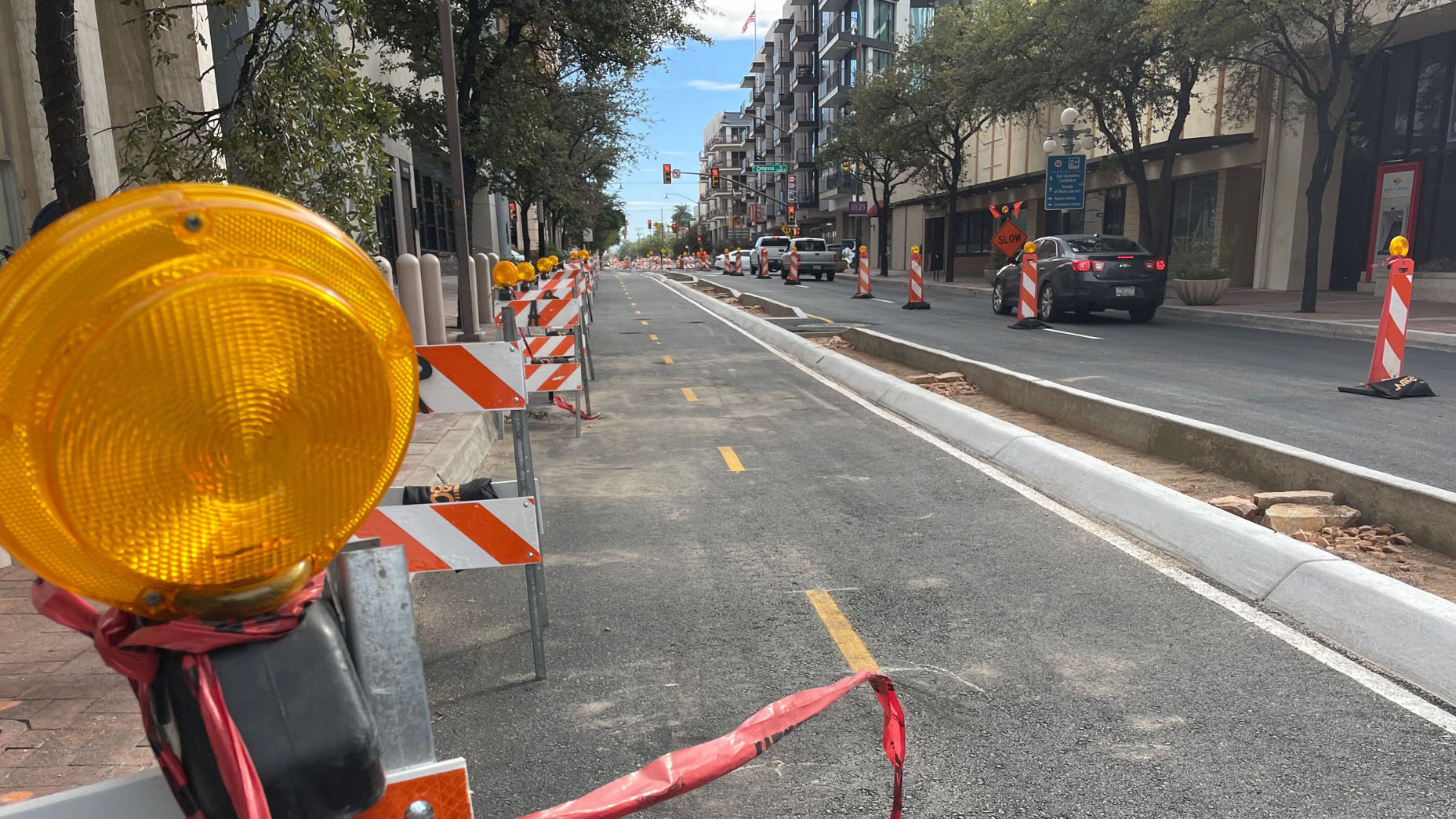 Protected bicycle lane Stone Avenue 2