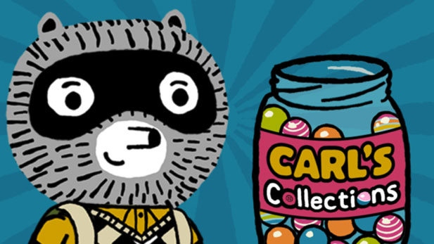 Show off your special collection with this coloring page from Carl the Collector.