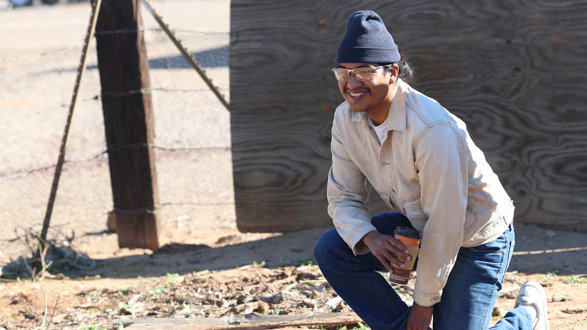 Elijah Marrietta works at the Ajo Center for Sustainable Agriculture farm in Ajo on the Tohono O’odham Nation reservation. Photo taken Jan. 31, 2024.
