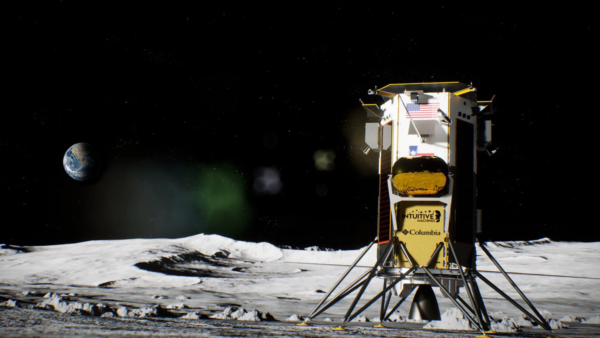 Illustration of IM-1 lunar spacecraft.