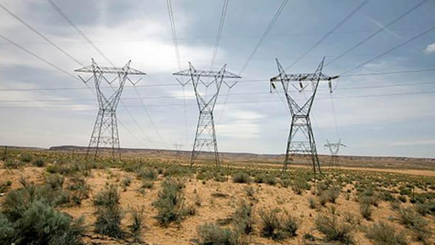 Power lines desert spot