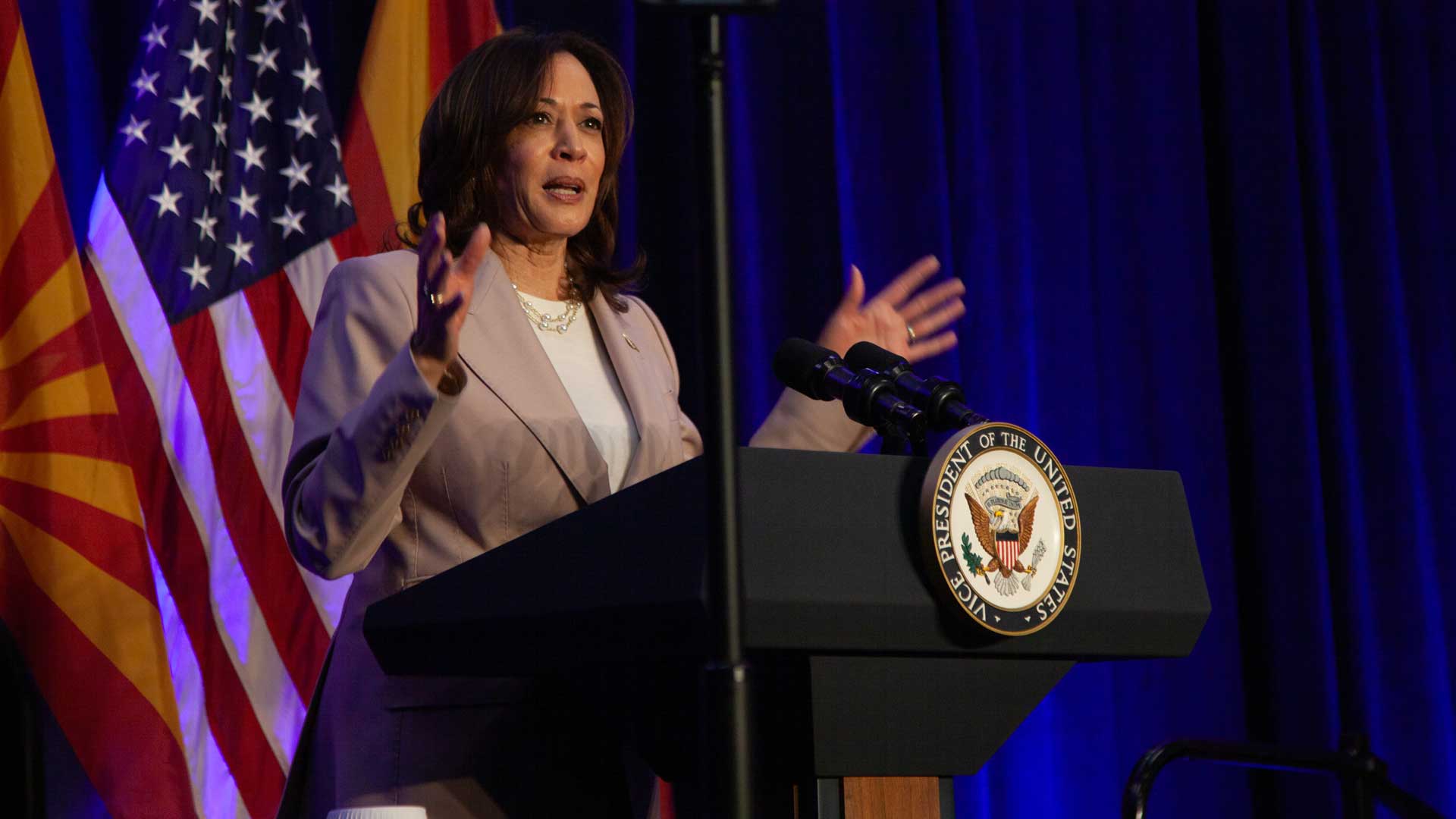 Vice President Kamala Harris speaks in Tucson about abortion and reproductive rights. April 12, 2024