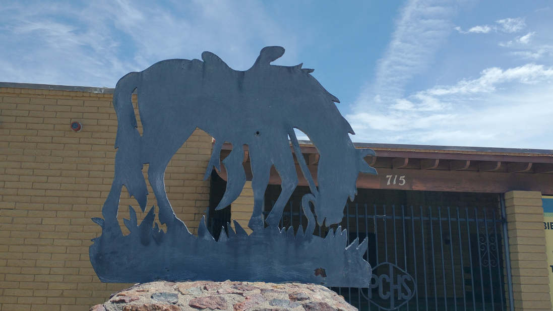 The original sculpture of Tom Mix's horse "Tony Junior." designed by Fernando Arriola and created in 1947 by prisoners at the Arizona State Prison in Florence, sits atop a stone monument outside the Pinal County Historical Museum in Florence.  It originally topped the Tom Mix Monument just off Highway 79 but was stolen and missing for years.  It was recovered after a replacement sculpture had been installed on the monument, so it was attached atop a new stone pyramid outside the museum and dedicated in 1994.