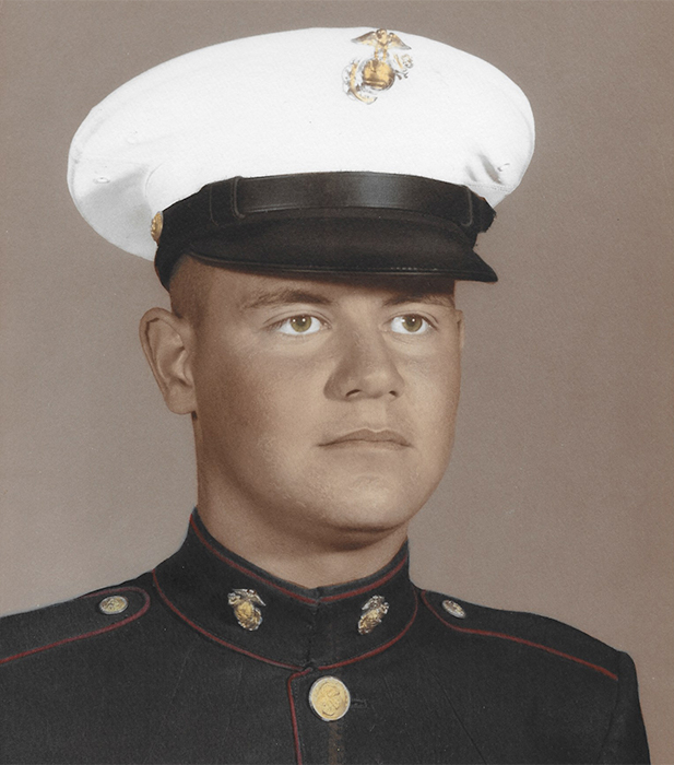 Rudy Gallego in his Marine Corp uniform