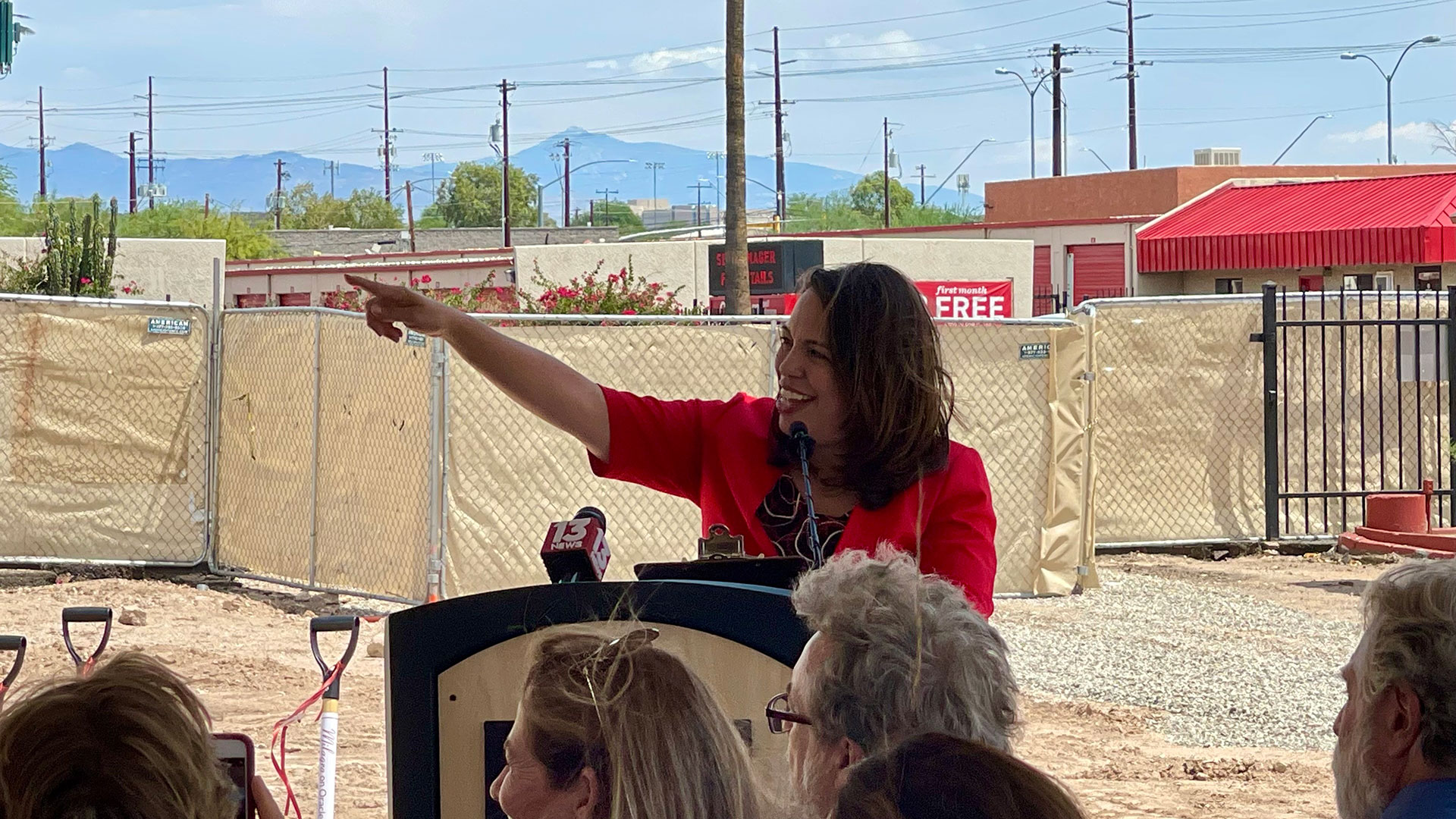 Assistant City Manager Liz Morales speaks at the groundbreaking of Milagro on Oracle, a low-income housing complex currently under construction on Aug. 27, 2023 in Tucson, Ariz.
