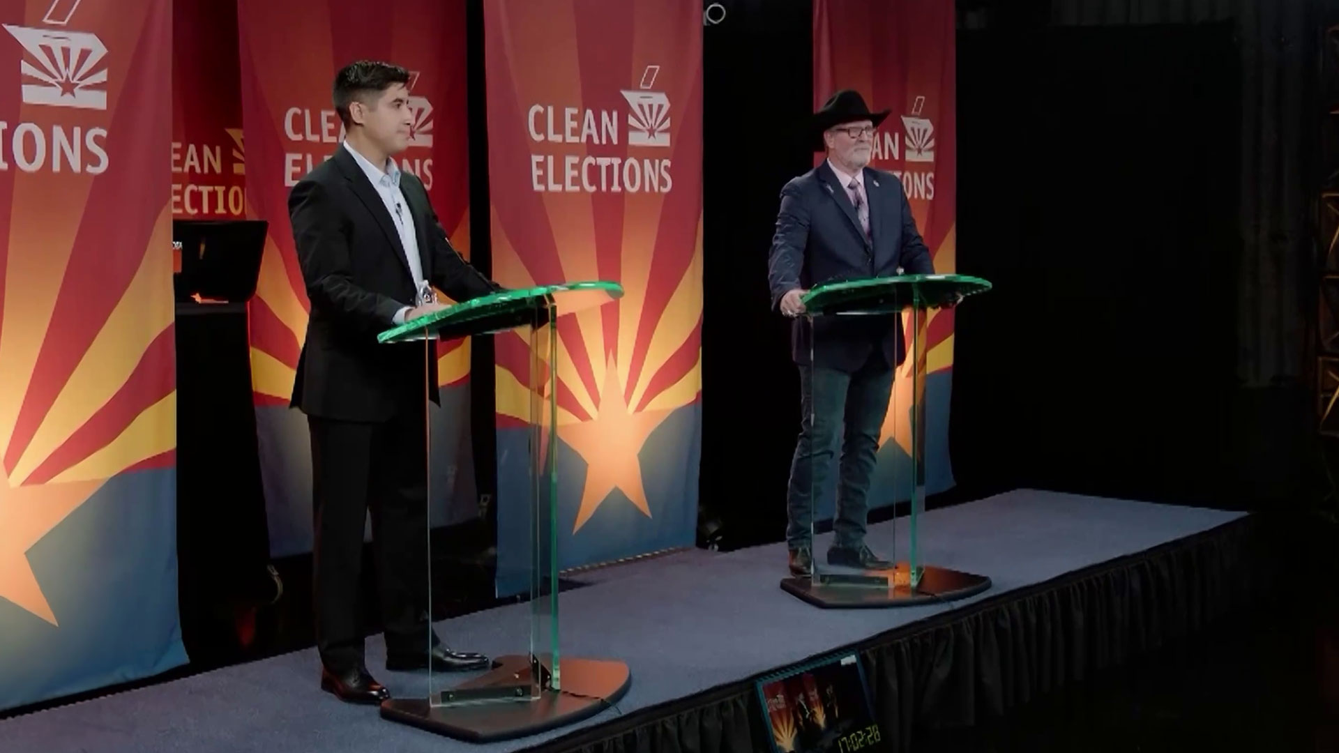 Republican candidates for Arizona's U.S. House CD3 seat took the stage to discuss the issues facing our state in a debate on May 22, 2024. The candidates participating in this debate were Jesus David Mendoza (left) and Jeff Zink (right).