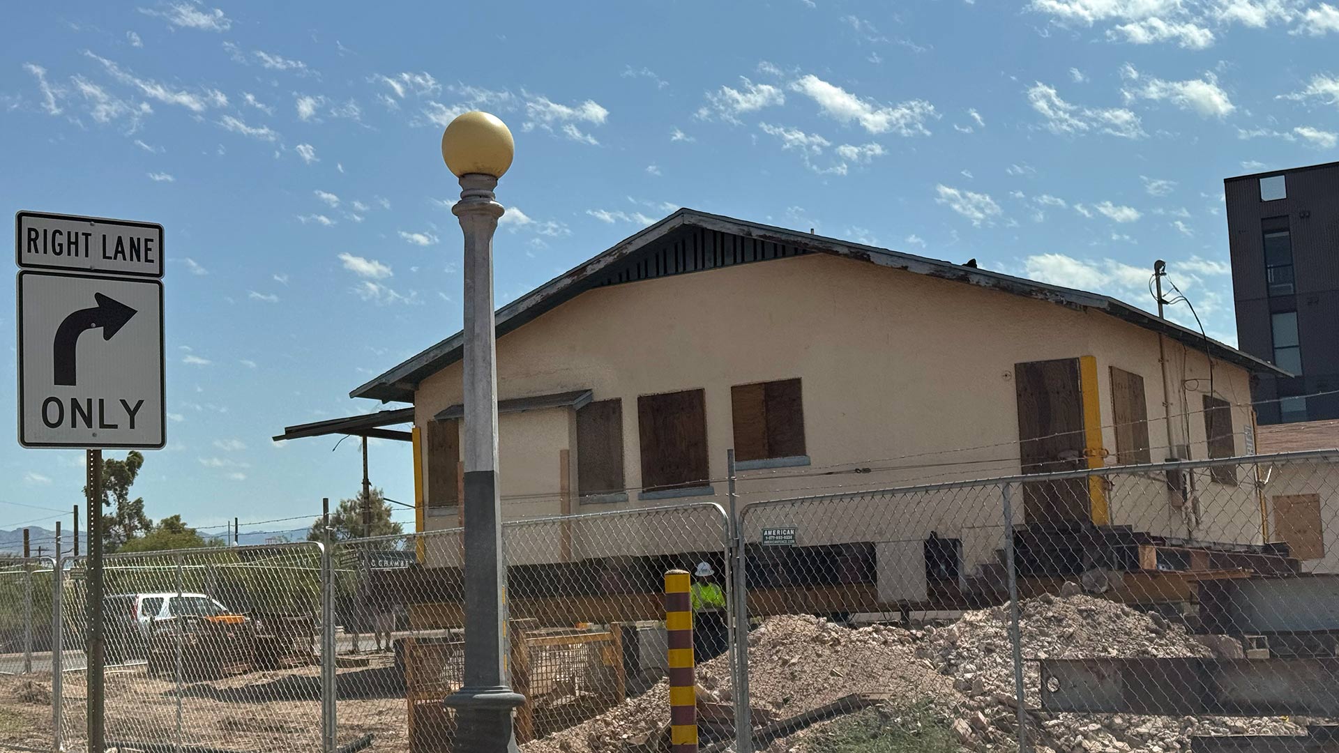 A historic home on Speedway and Euclid is being relocated to a new area in the West University neighborhood to make room for new student housing in Tucson on Wednesday, July 17, 2024.