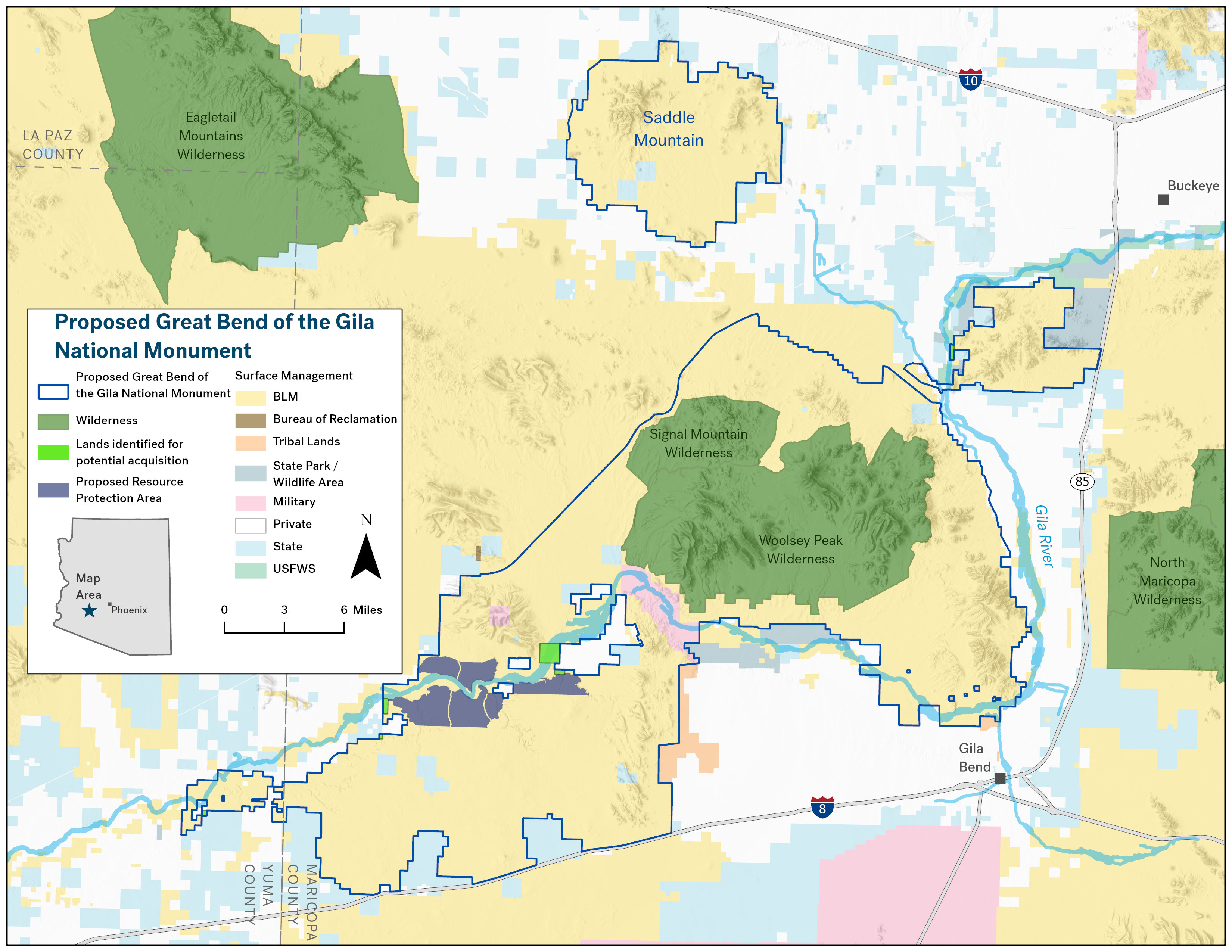 gila bend monument map