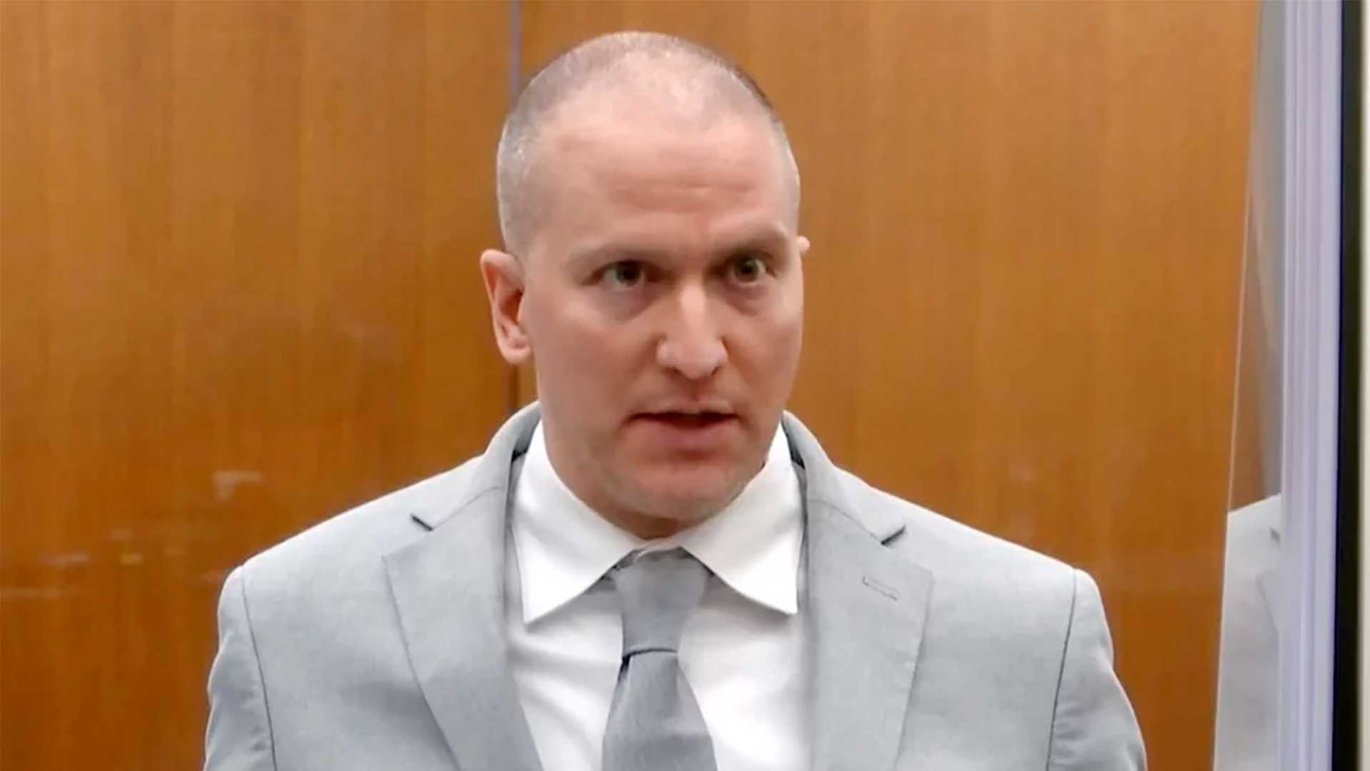 In this June 25, 2021, file image taken from video, former Minneapolis police Officer Derek Chauvin addresses the court at the Hennepin County Courthouse in Minneapolis.