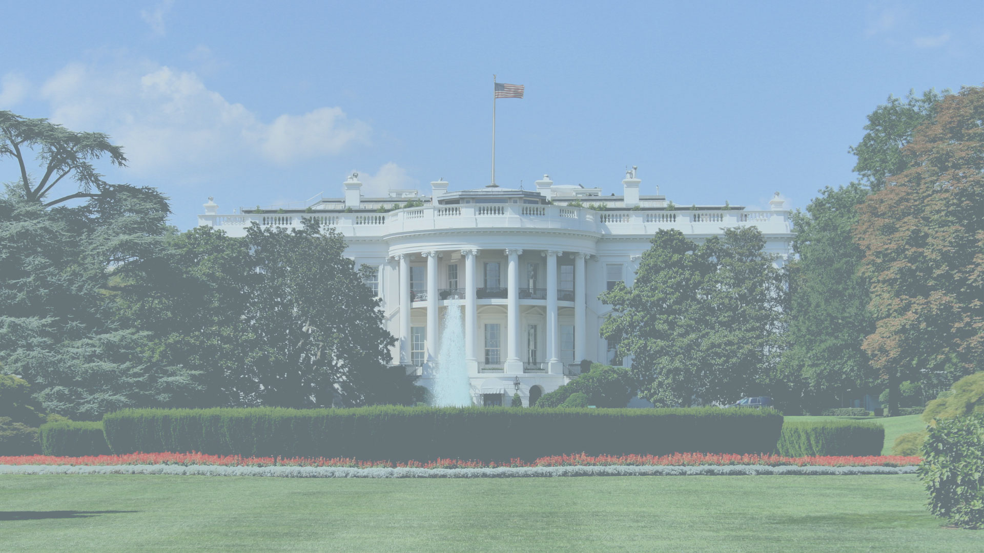 South façade of the White House, the executive mansion of the President of the United States, located at 1600 Pennsylvania Avenue in Washington, D.C.