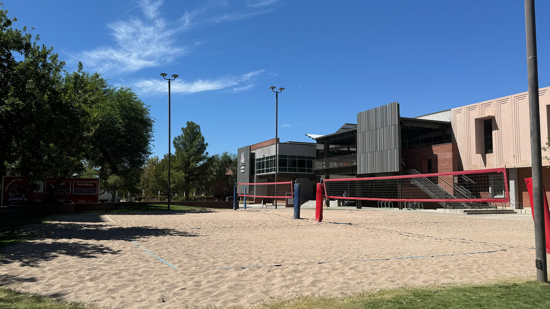 Sand volleyball courts on the University of Arizona campus, south of the Global Center. 