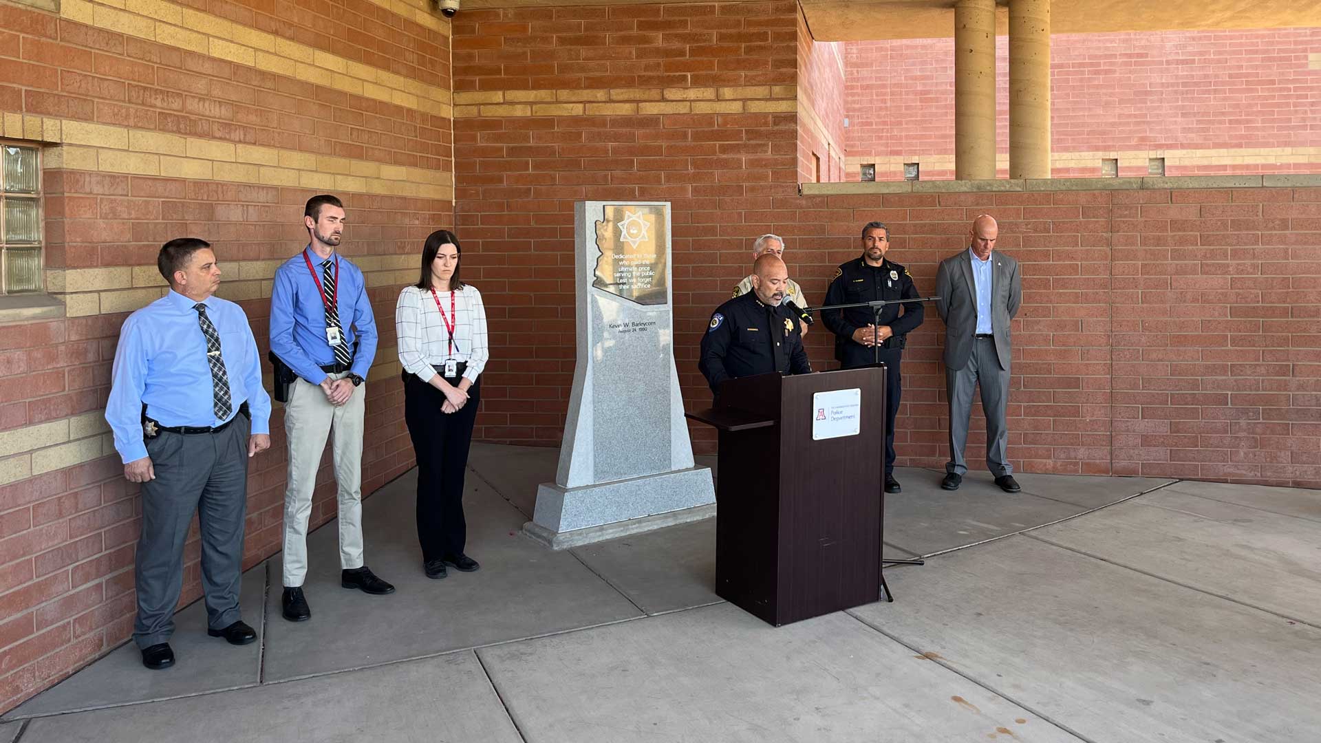 University of Arizona Police Chief Chris Olsen at a news conference about a shooting death on campus. September 26, 2024.