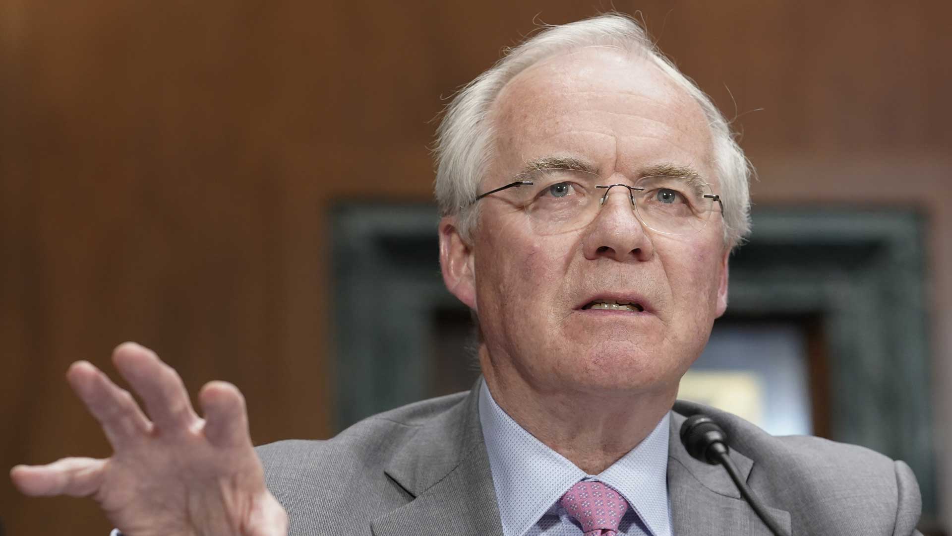 Kroger CEO William Rodney McMullen speaks during a Senate Judiciary Subcommittee on Competition Policy, Antitrust, and Consumer Rights hearing on the proposed Kroger-Albertsons grocery store merger on Nov. 29, 2022, in Washington.