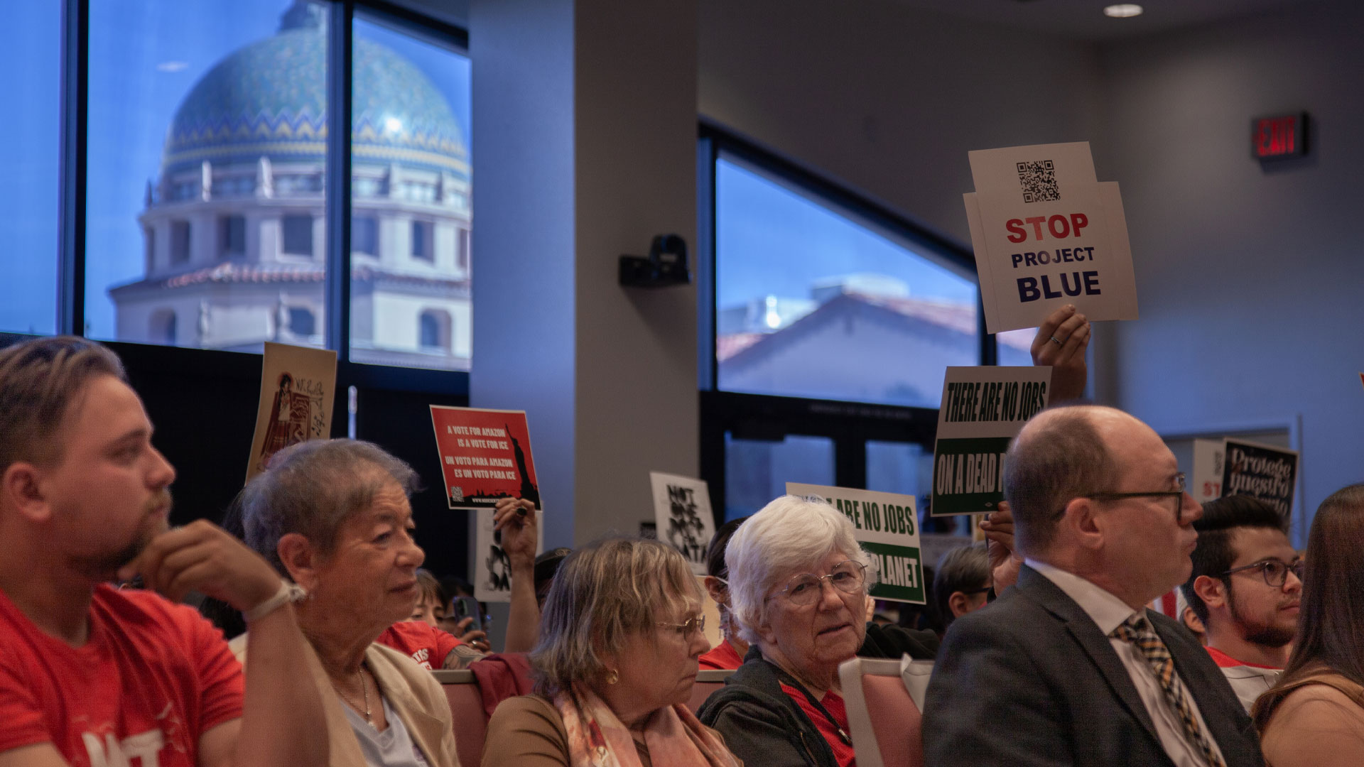 Activists against the Project Blue datacenter pack the room at a Pima County Board of Supervisors meeting on Oct. 21. 