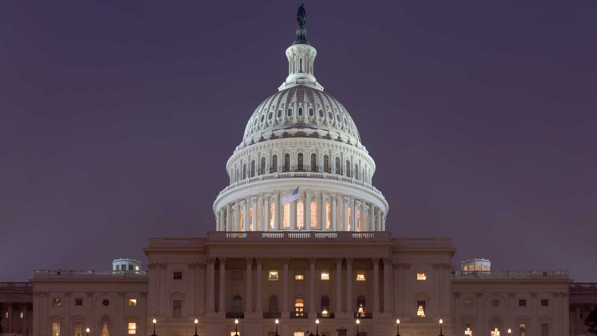 US Capitol Building at night 