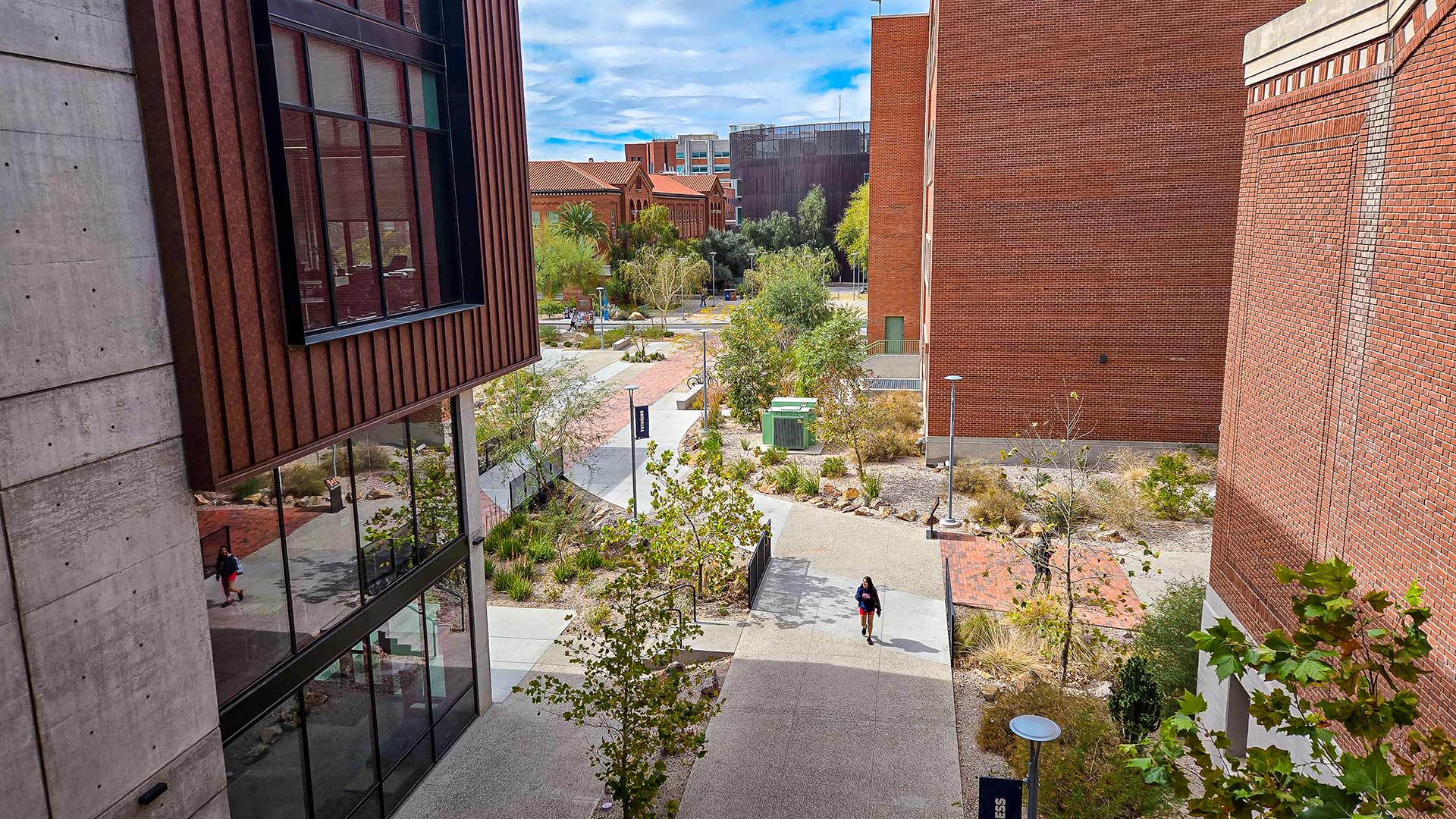 University of Arizona student walking