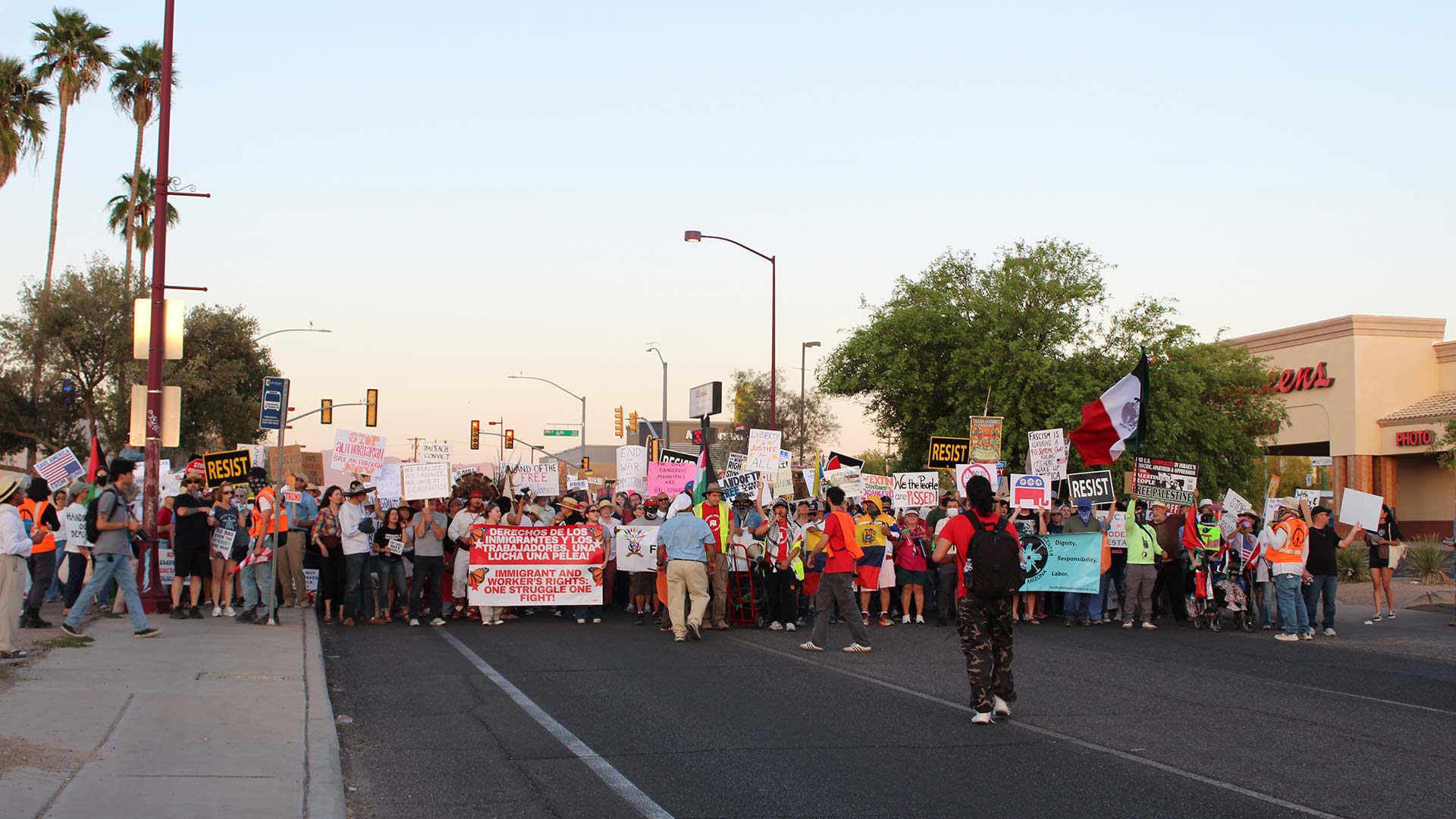Tucson protestors marched for May Day or International Worker's Day on Thursday, May 1, 2025, in Tucson, Ariz. Rallies took place across the country in support of immigrants and federal workers in response to the Trump Administration's actions and policies. 