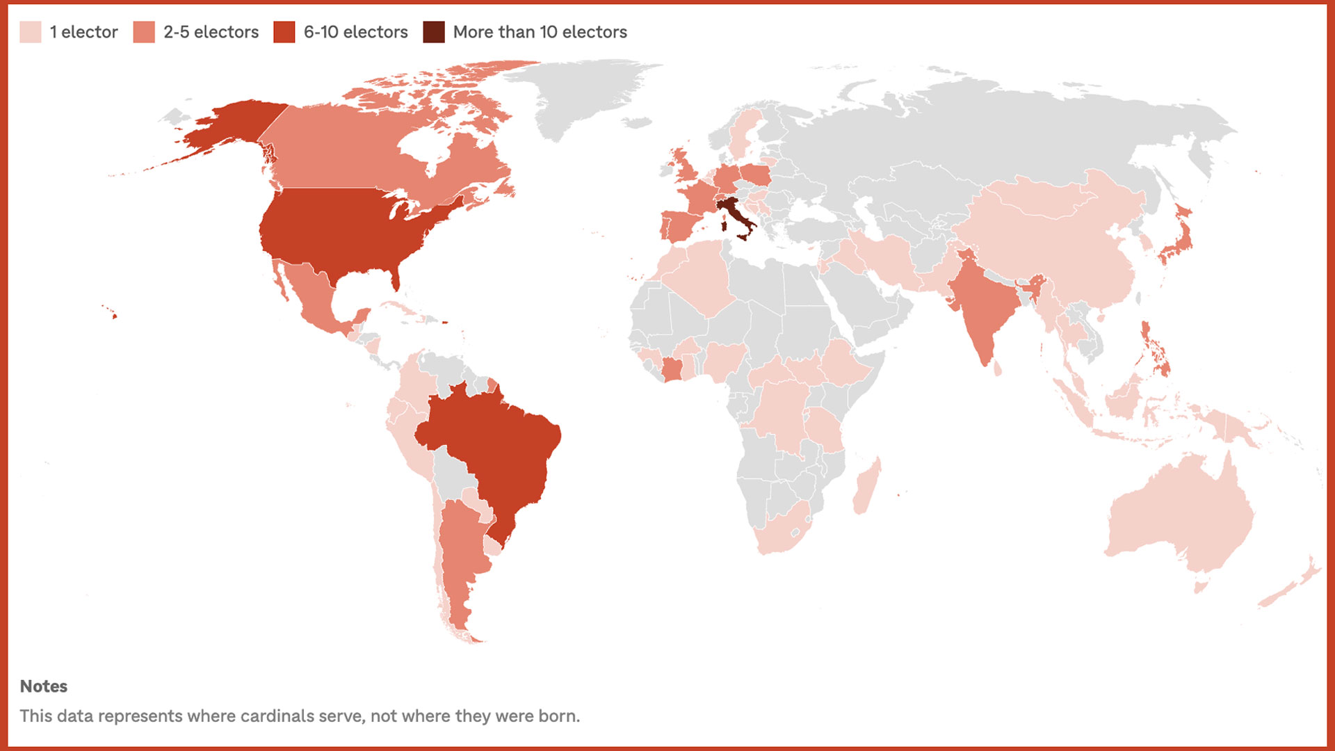Vatican Cardinals map