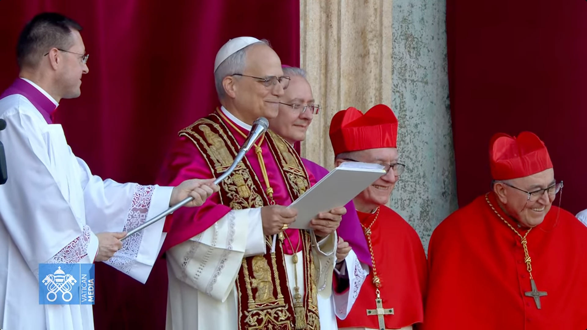 Leo XIV addresses the crowd in St. Peter's Square shortly after being elected pope on May 8, 2025<a href="https://www.youtube.com/watch?v=J6MqpK91bEA" target="_blank">Image: Vatican Media Youtube</a>