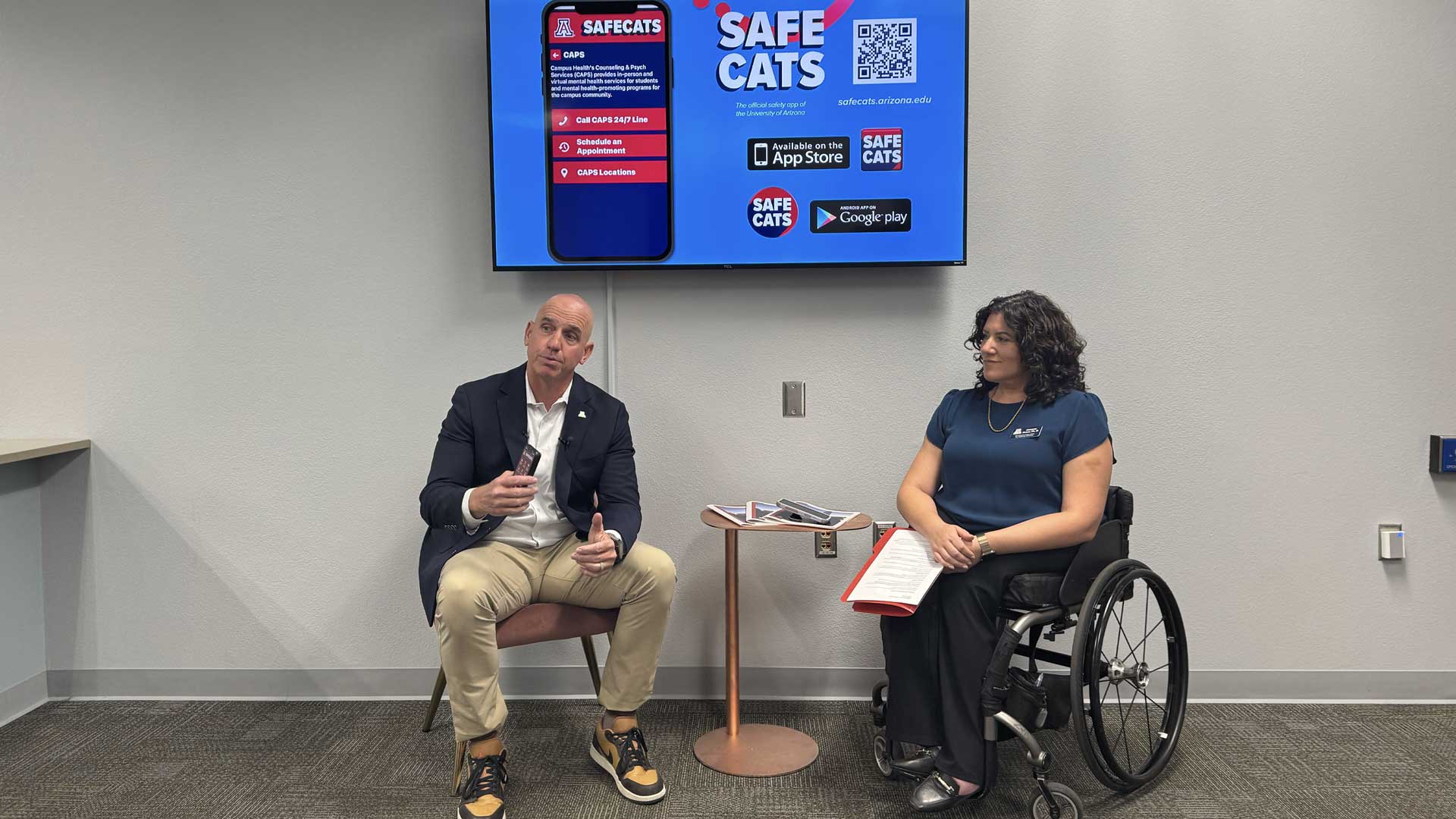 The app includes improvements to the campus wide UAlert system, and features to help students out of unsafe social situations.