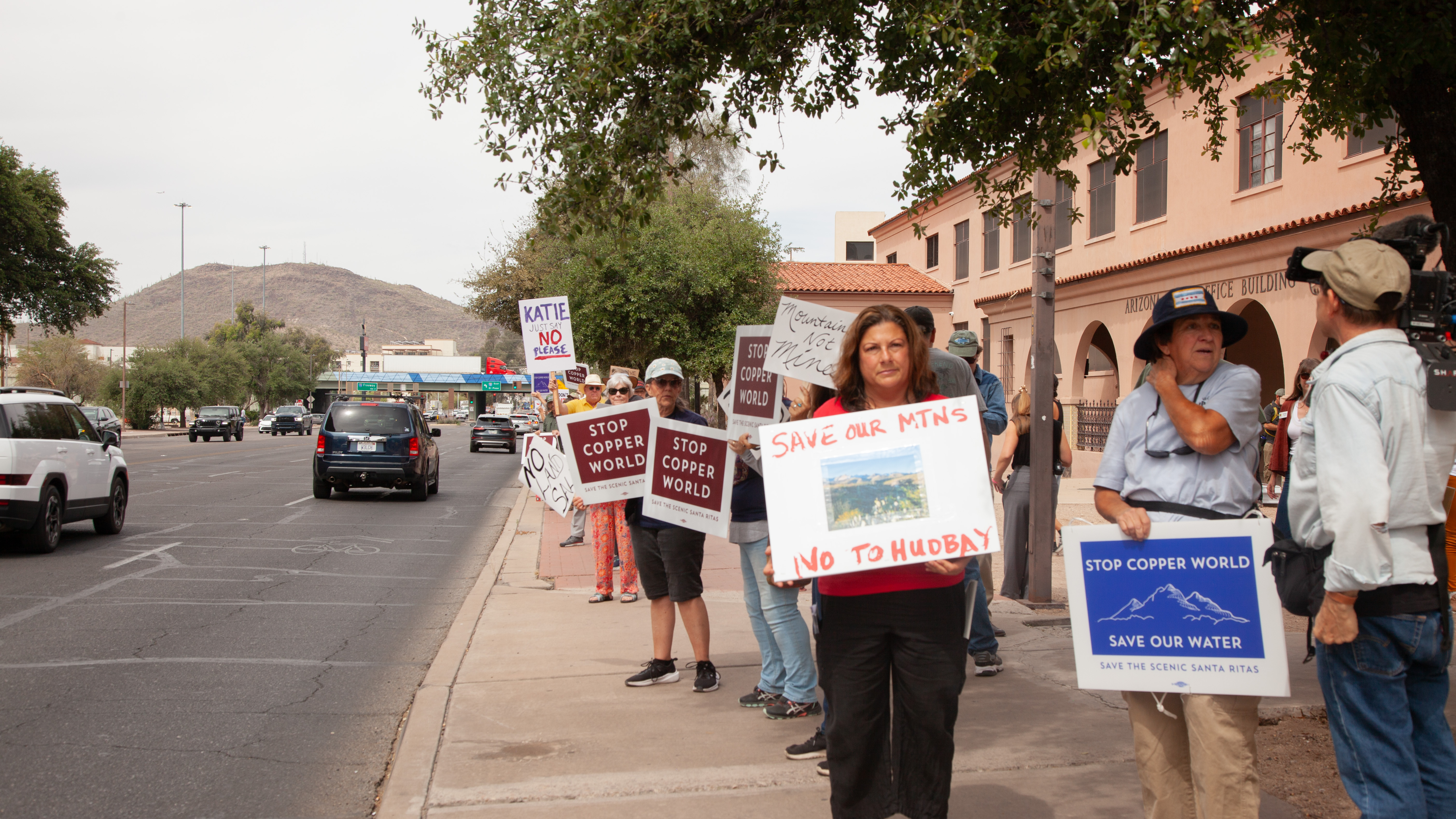 ‘Arizona wears a huge copper collar around its neck’: Pima County residents protest state land sale to Copper World