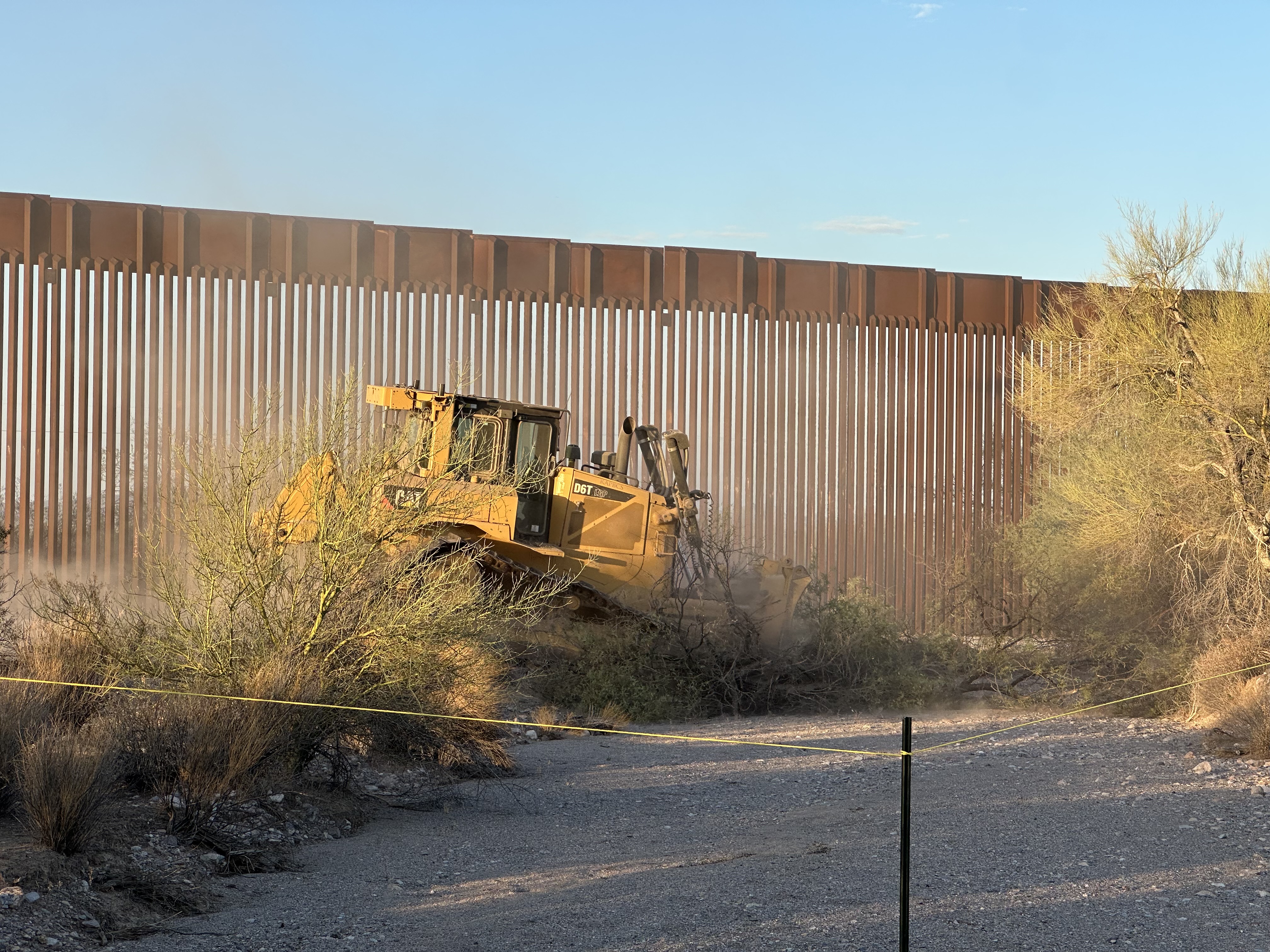East and west of a sacred spring, bulldozers prep for second border wall