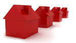 row of red houses