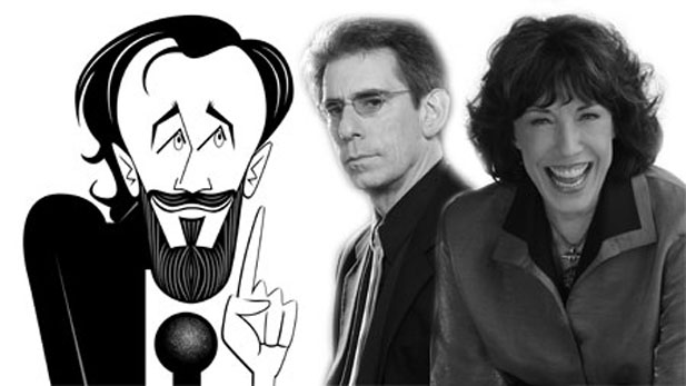 George Carlin, Richard Belzer, comedian and Lily Tomlin, former Twain Prize winner 