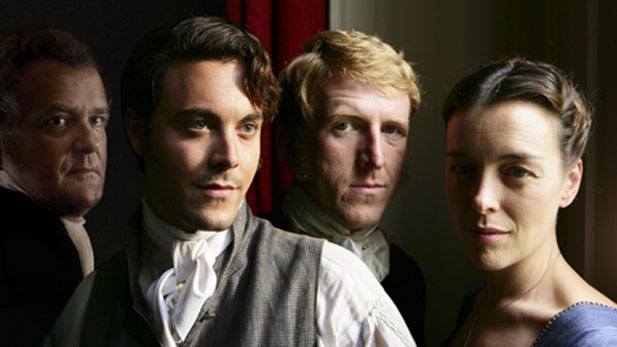 Hugh Bonneville, Jack Huston, Tom Goodman Hill and Olivia Williams as Jane Austen