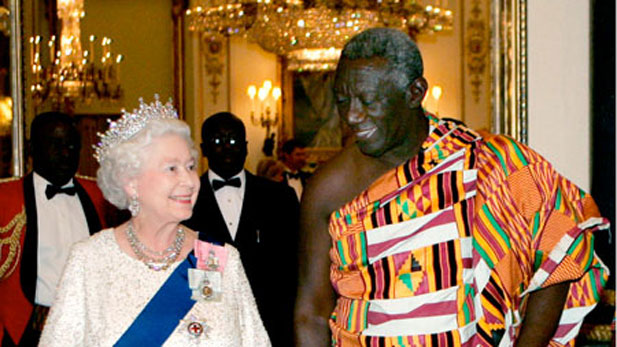 Queen Elizabeth II with the president of the Republic of Ghana