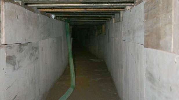 This smuggling tunnel featured a ventilation system to pump in fresh air.