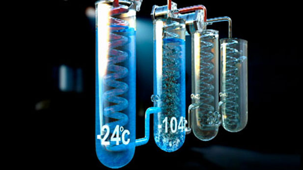 The Cascade process uses one liquefied gas to cool another