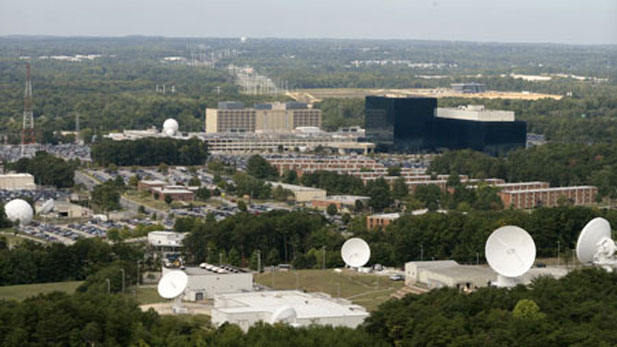 An aerial view of the super-secret NSA headquarters.